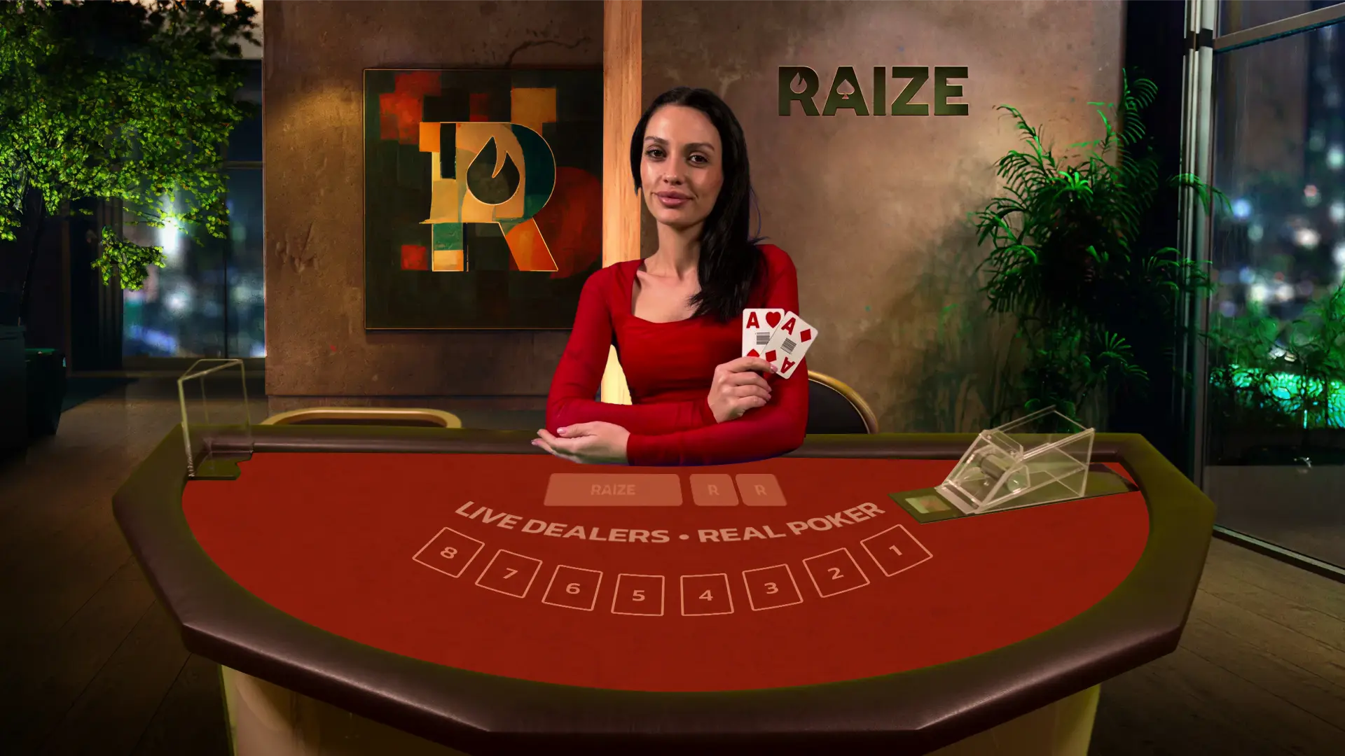 Live dealer at a RAIZE table